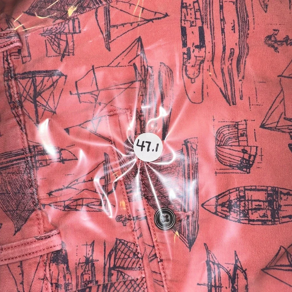 Polo Ralph Lauren Mens 38 Shorts Salmon Pink Nautical Sailboat Canvas Chino Boat